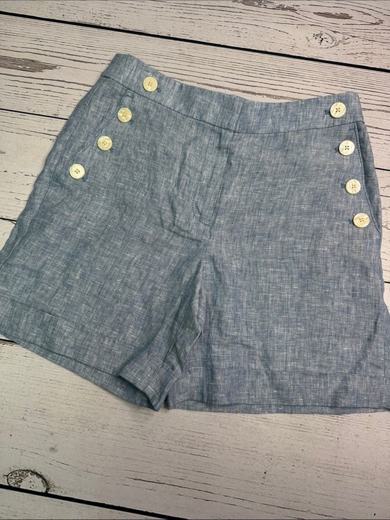 LOFT Pants - Women's LOFT Light Blue Linen Button Front Shorts Size 2 NWT